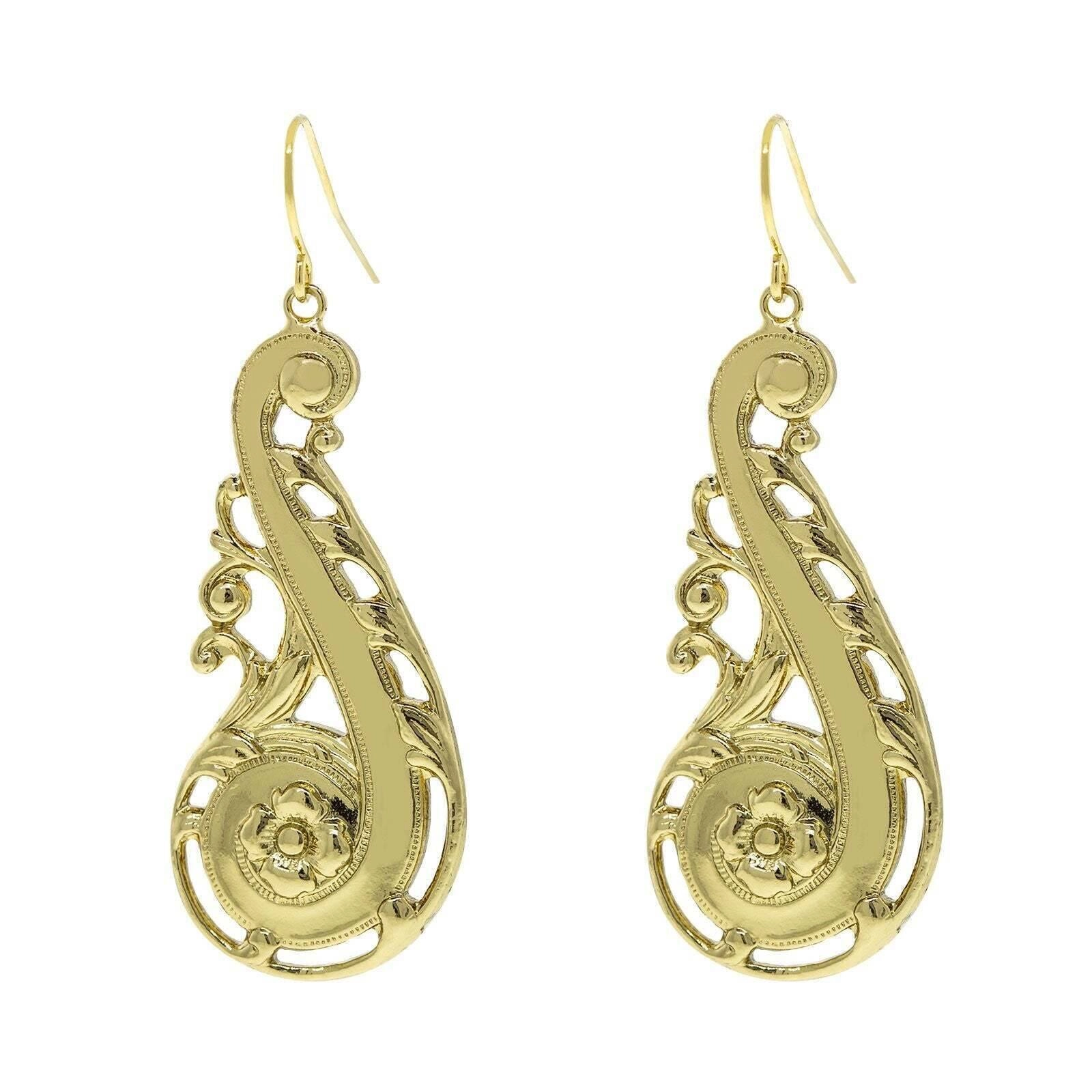 1928 Jewelry Swirly Statement Floral Drop Earrings