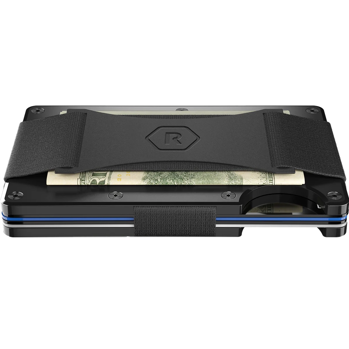 Aluminum Wallet with Cash Strap
