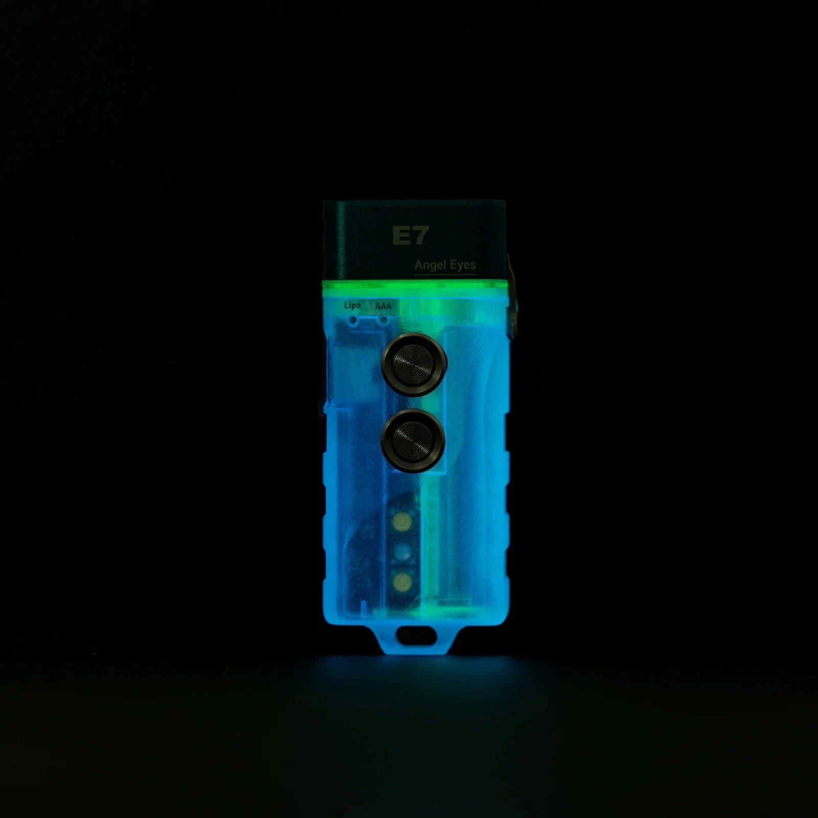 Angel Eyes E7 GITD Blue Keychain Flashlight