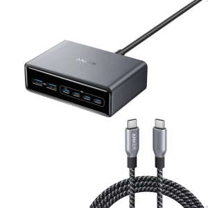 Anker Prime Charger (200W, 6 Ports, GaN)  and Anker Prime USB-C to USB-C Cable 240W