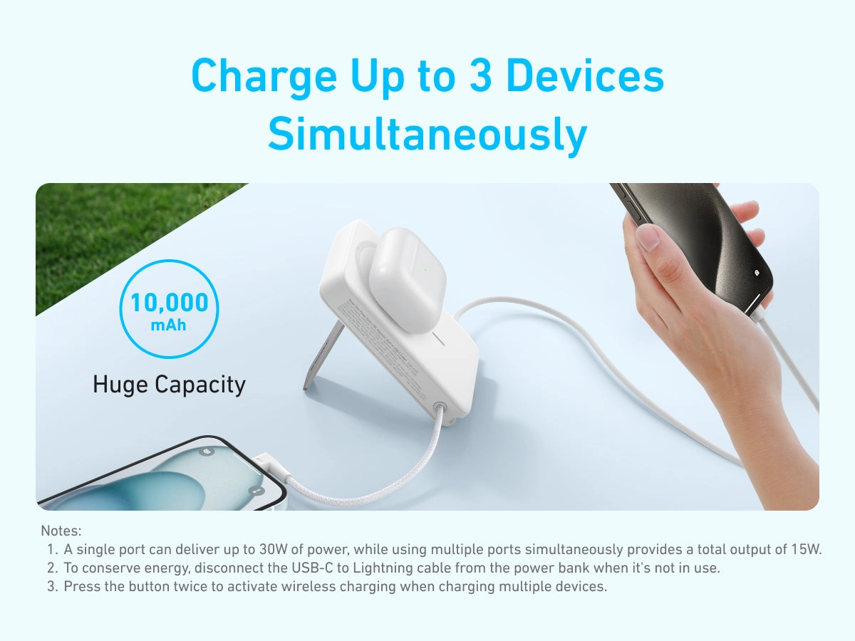 Anker Zolo Magnetic Power Bank (10K,30W,Built-in USB-C Cable)