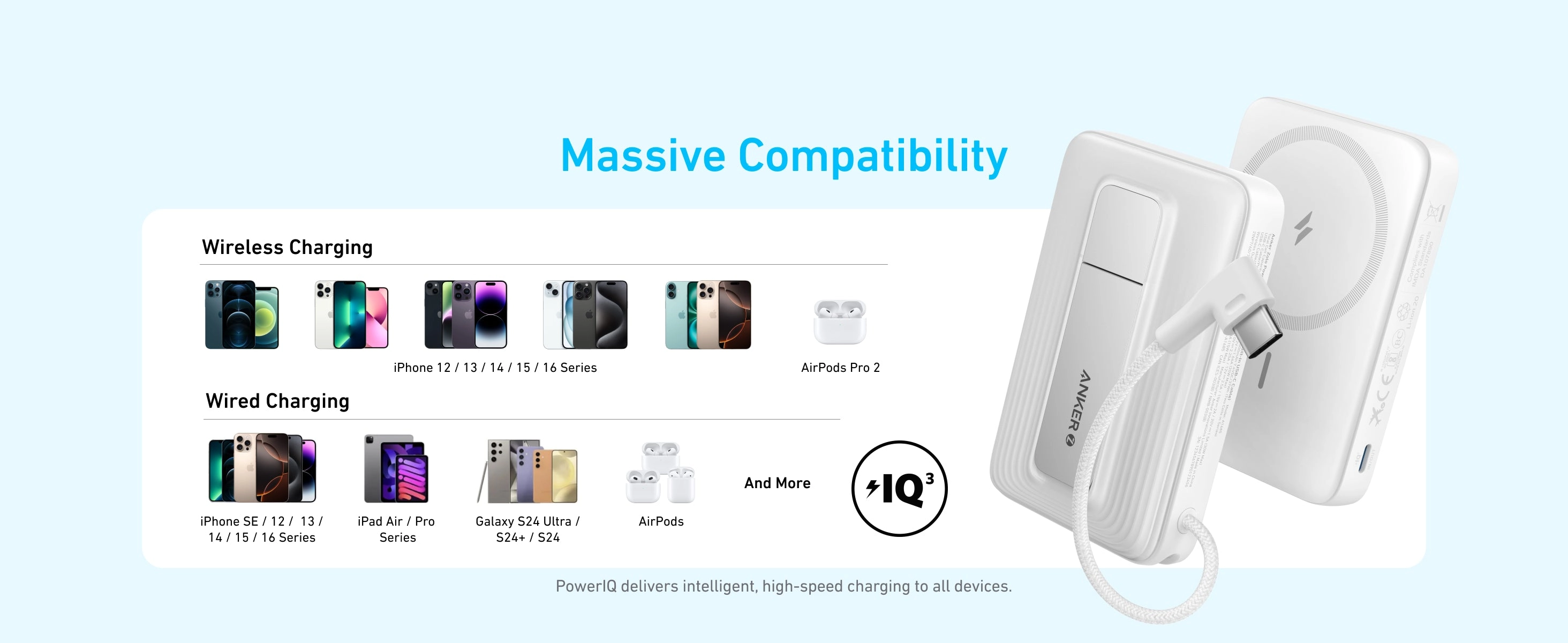 Anker Zolo Magnetic Power Bank (10K,30W,Built-in USB-C Cable)