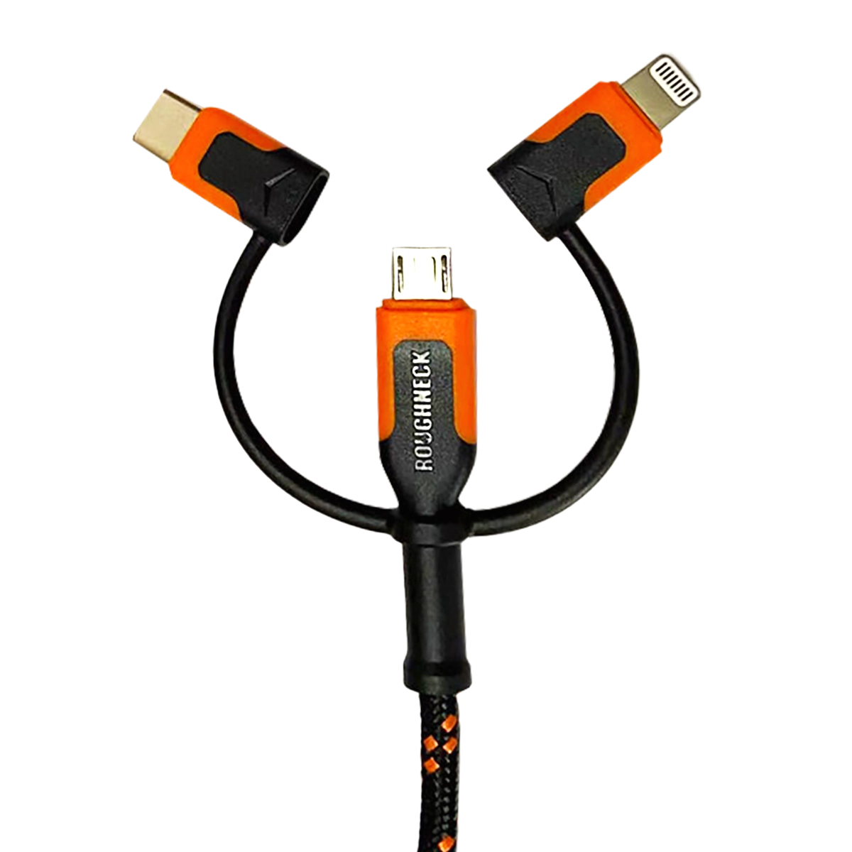 Charging Cable 3 in 1 Multi-Head USB to USB-C / Lightning / Micro USB 10FT 2.4 Amp - 6 Pieces Per Retail Ready Display 24072