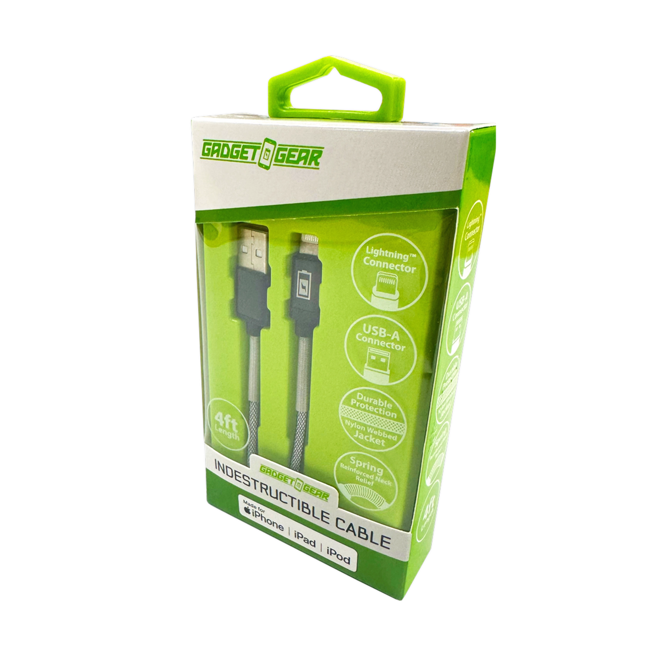 Charging Cable Indestructible USB to Lightning 4FT 2.4 Amp - 3 Pieces Per Pack 24600