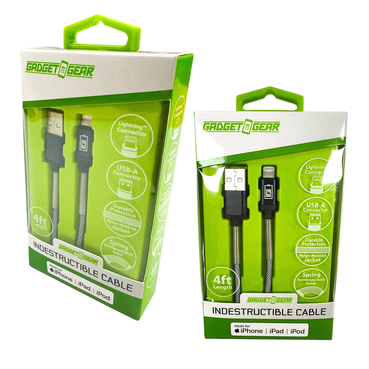 Charging Cable Indestructible USB to Lightning 4FT 2.4 Amp - 3 Pieces Per Pack 24600