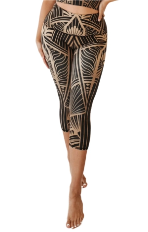 Elegant Empire Printed Yoga Crops by Yoga Democracy