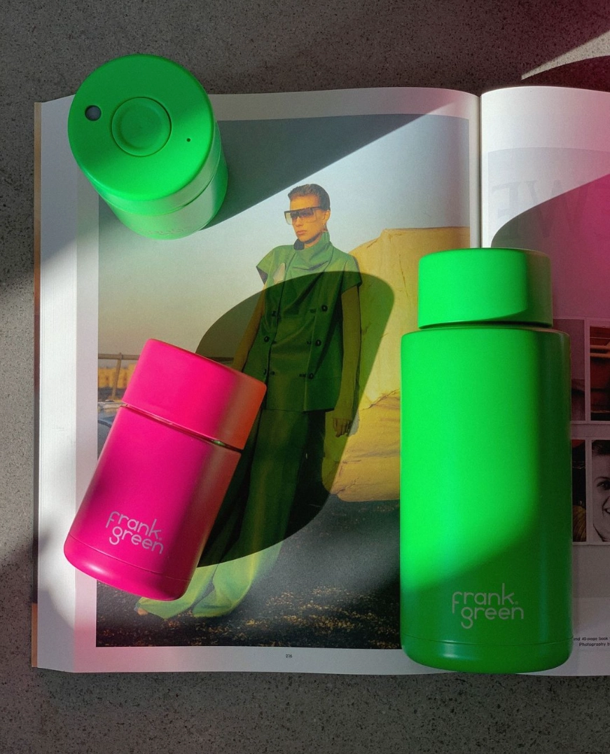 Frank Green 12oz/355ml Reusable Cup Neon Pink