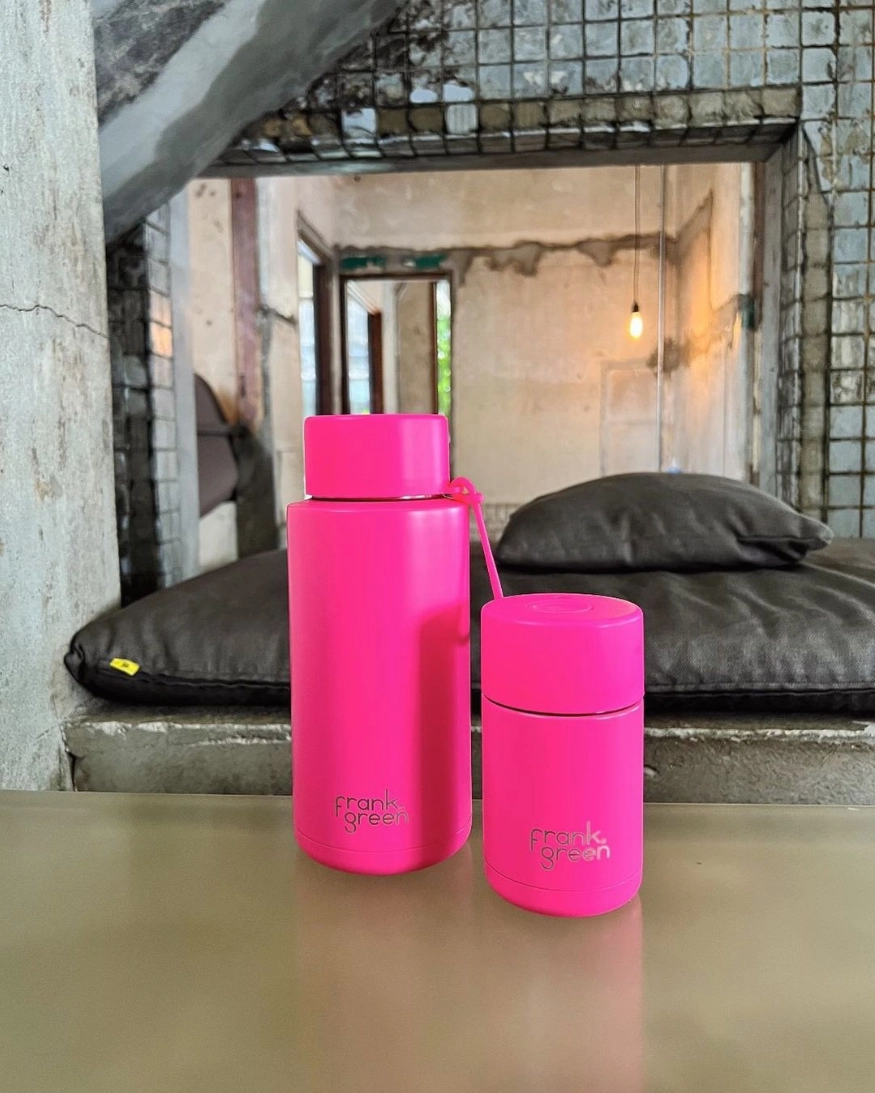 Frank Green 12oz/355ml Reusable Cup Neon Pink