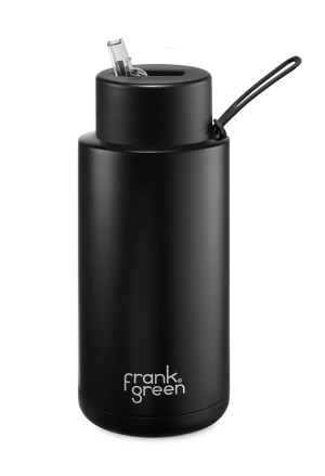Frank Green 34oz/1000ml Reusable Bottle Straw Midnight Black