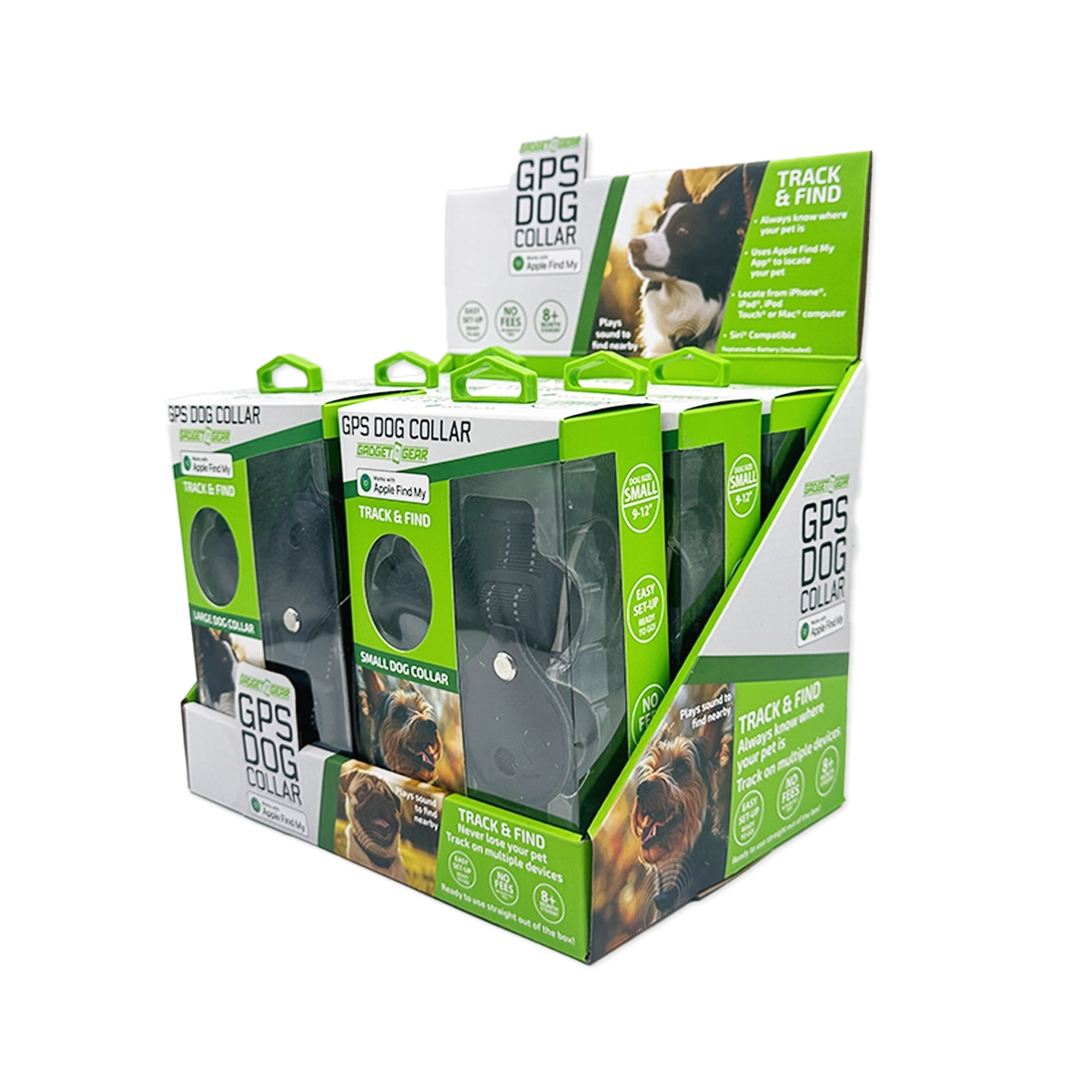 GPS Dog Collar Tracker Apple Find My™ Compatible - 6 Pieces Per Retail Ready Display 25750