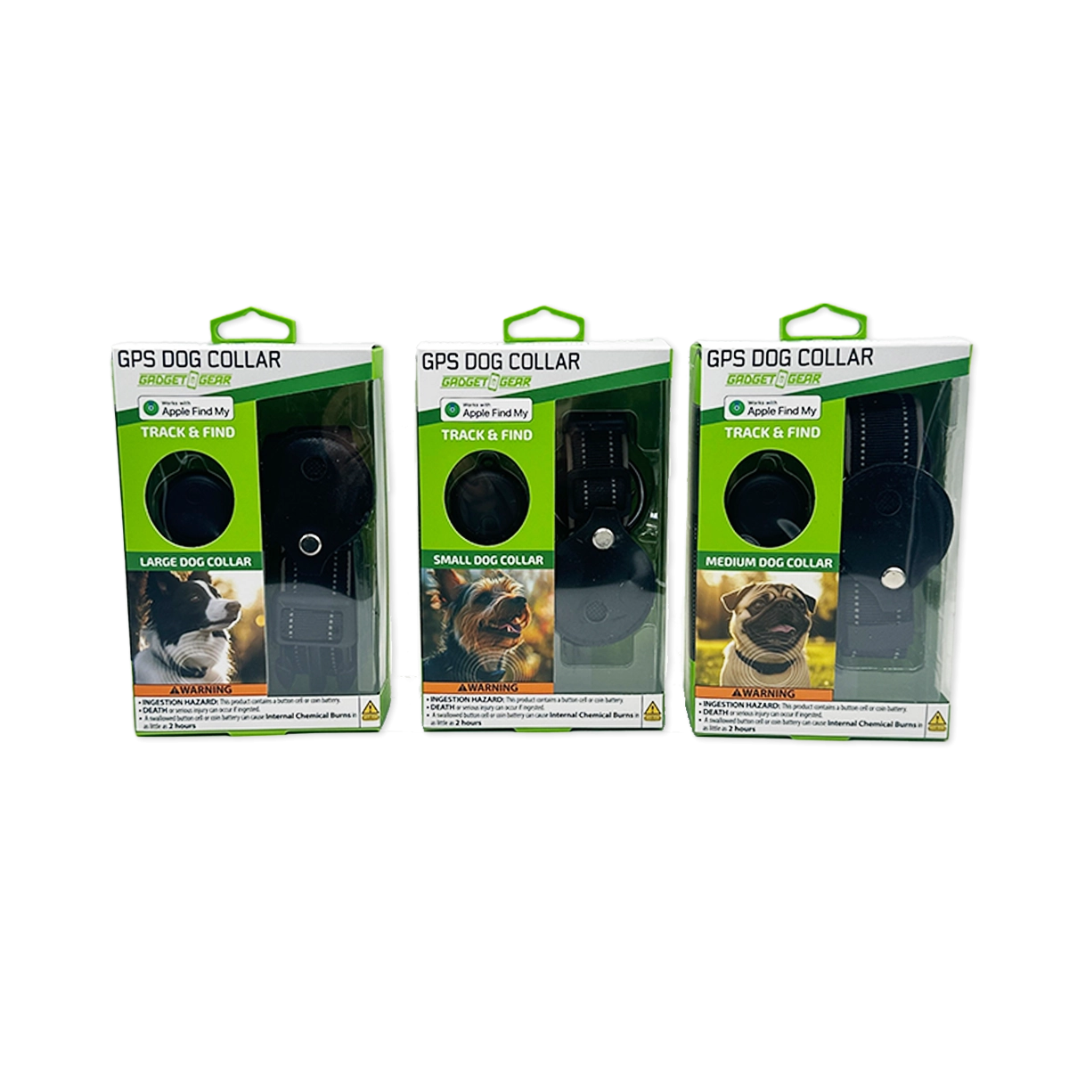 GPS Dog Collar Tracker Apple Find My™ Compatible - 6 Pieces Per Retail Ready Display 25750