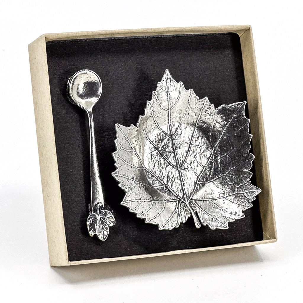 Grape Leaf Mini Bowl & Spoon Set