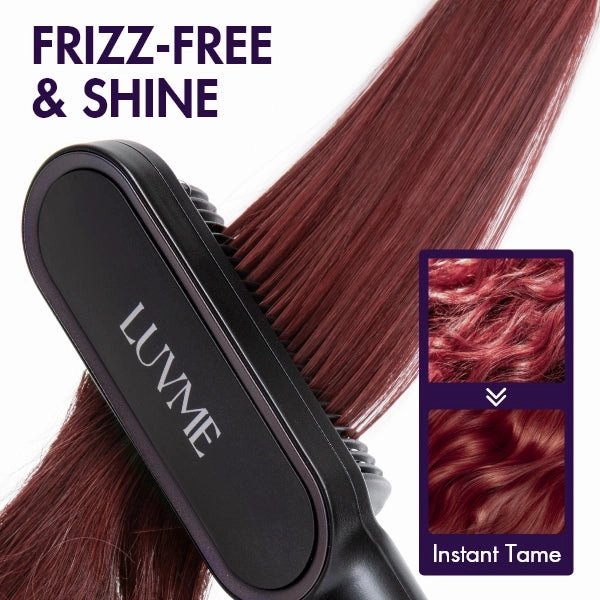 Hair Straightener Comb with US Plug, Built-in Ceramic Heating Plate, 20s Fast Heating & 5 Temp Settings & Anti-Scald for Professional Salon at Home
