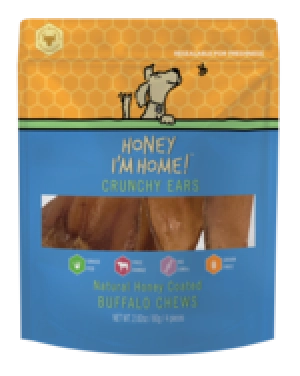 Honey I'm Home! Crunchy Ears Natural Honey Coated Buffalo Chews