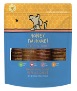 Honey I'm Home! Trachea Tubes Natural Honey Coated Buffalo Chews