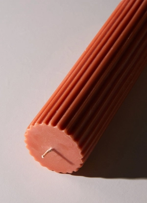Moreton Eco Fluted Pillar - Baked Clay