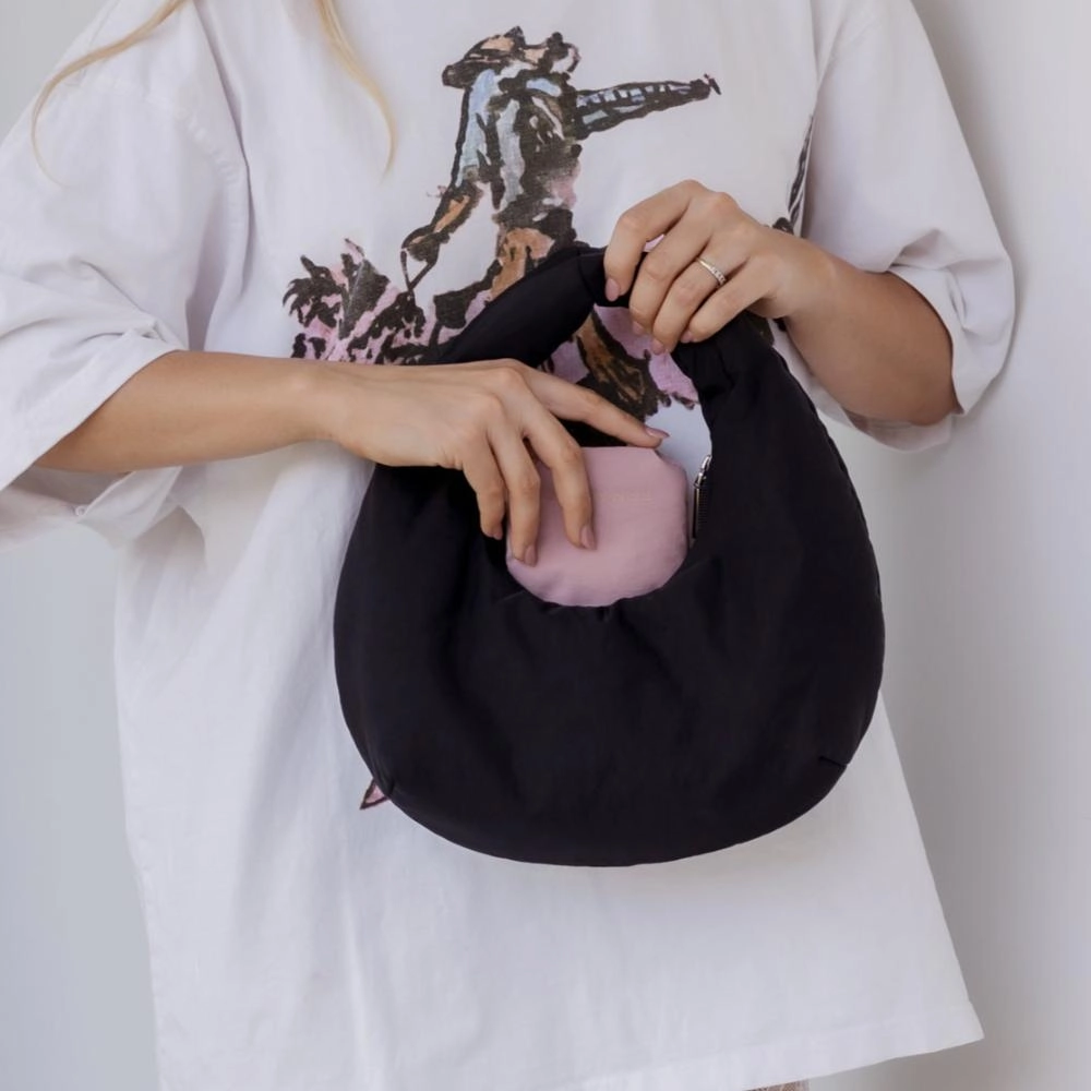 Puffy Crescent Bag -- Black