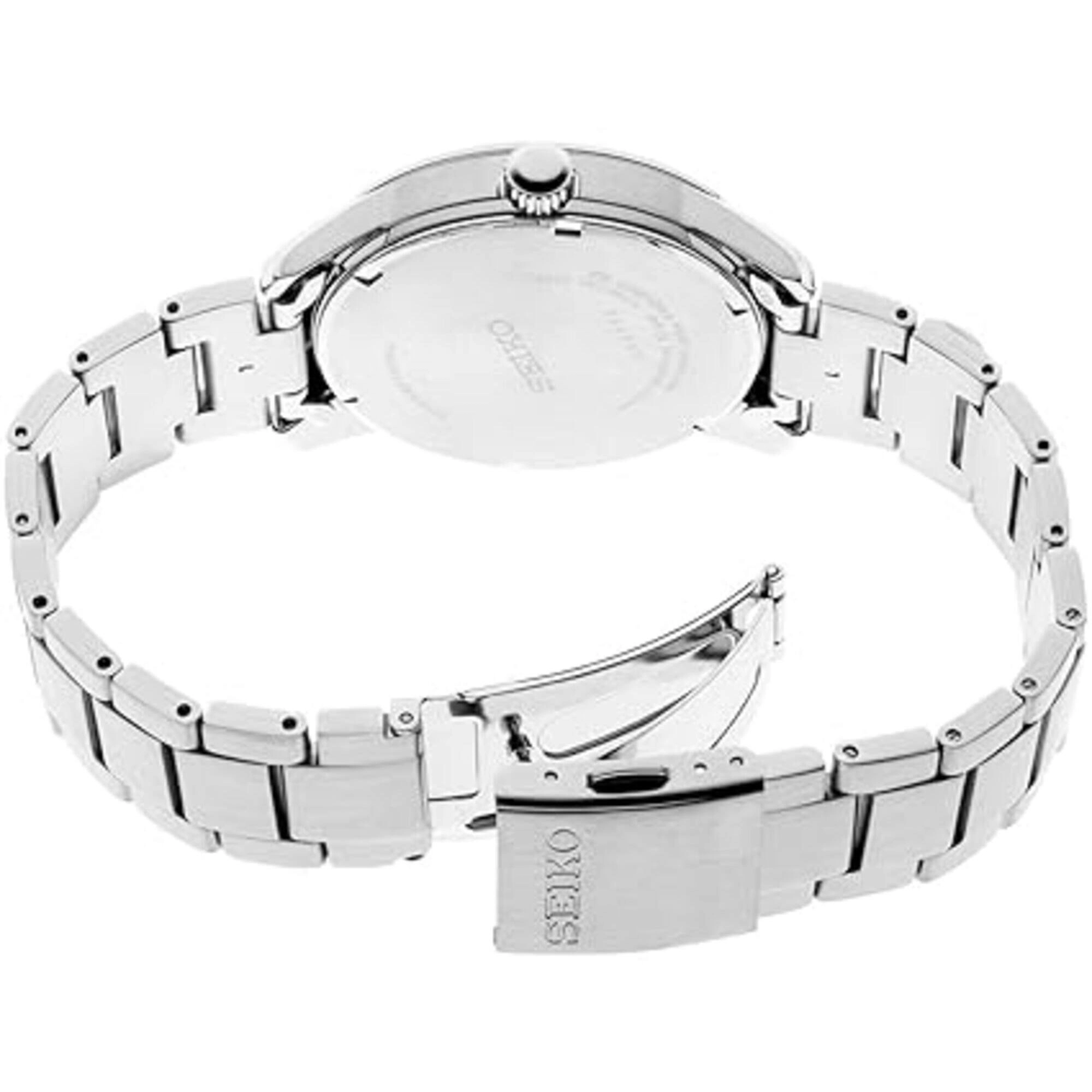 Seiko Men's Watch - Solar Powered Blue Dial Silver Stainless Steel Bracelet | SNE525