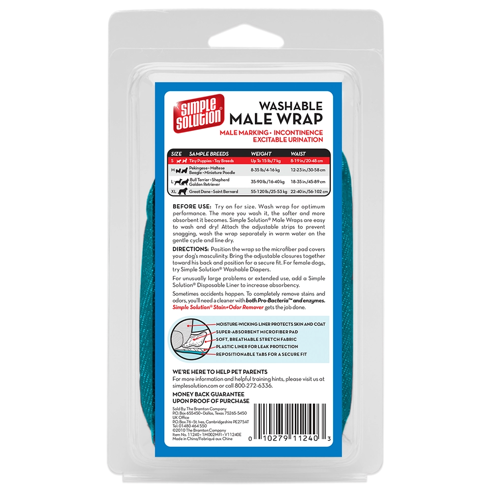 Simple Solution Washable Male Wrap Size Small
