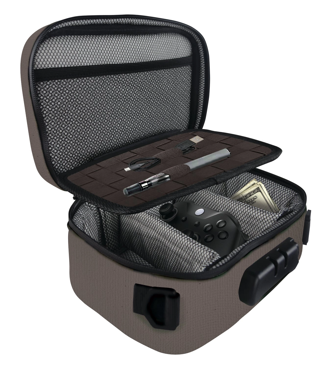 Smell Proof Canvas Lock Bag with Tool Organizer - 4 Pieces Per Retail Ready Display 23232