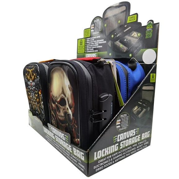 Smell Proof Canvas Lock Bag with Tool Organizer - 4 Pieces Per Retail Ready Display 23232