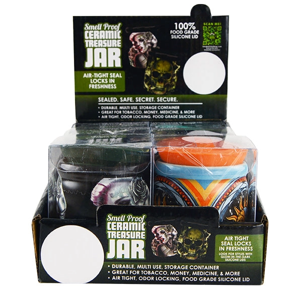 Smell Proof Ceramic Storage Jar - 6 Pieces Per Retail Ready Display 22316