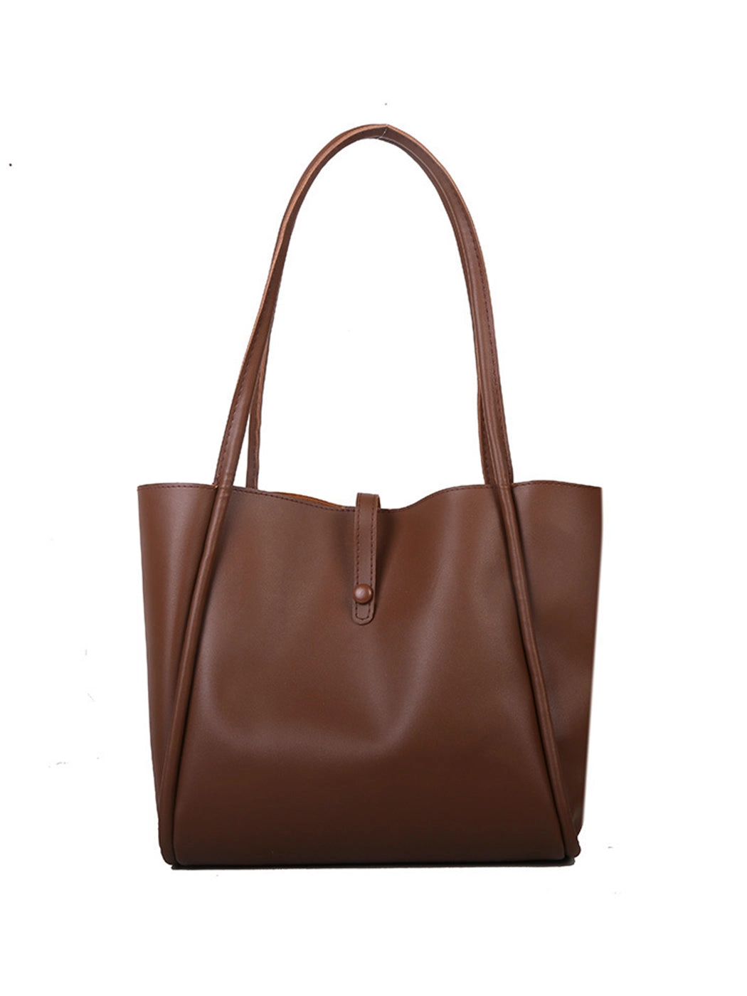 Solid Color PU Portable Large Capacity Tote Bag