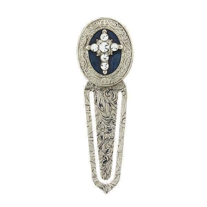 Symbols Of Faith Crystal Cross Blue Enamel Bookmark
