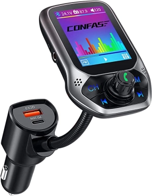 [Upgraded] CONFASE PD20W 2 CVC Mic V5.0 FM Transmitter for Car