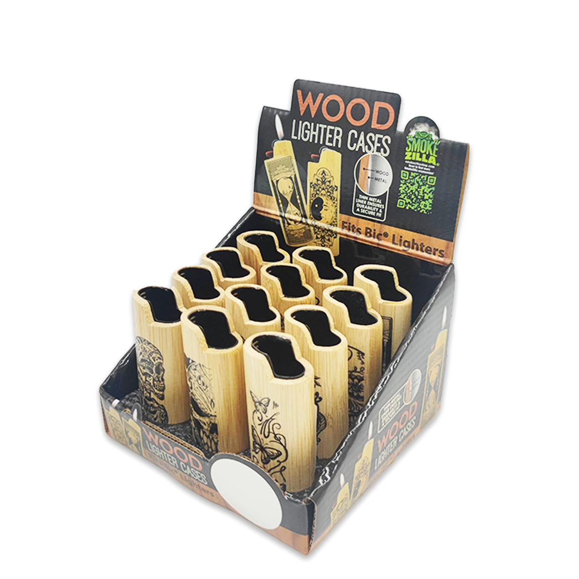Wood Lighter Case - 12 Pieces Per Retail Ready Display 25137