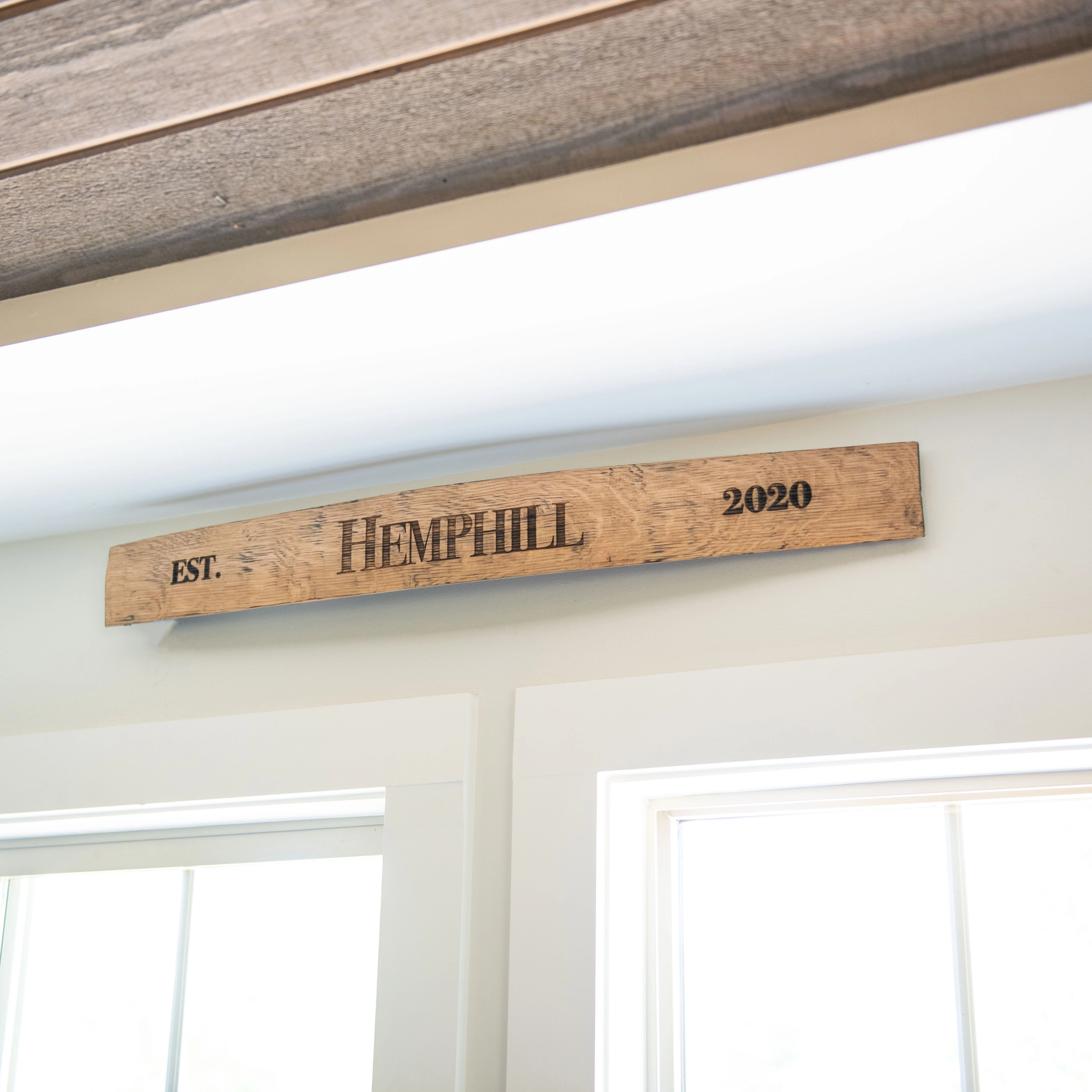 Your Logo   Our Barrel Staves - Sign made from Tennessee Whiskey Barrel Stave Wall Art - Custom Logo and Corporate Gifting