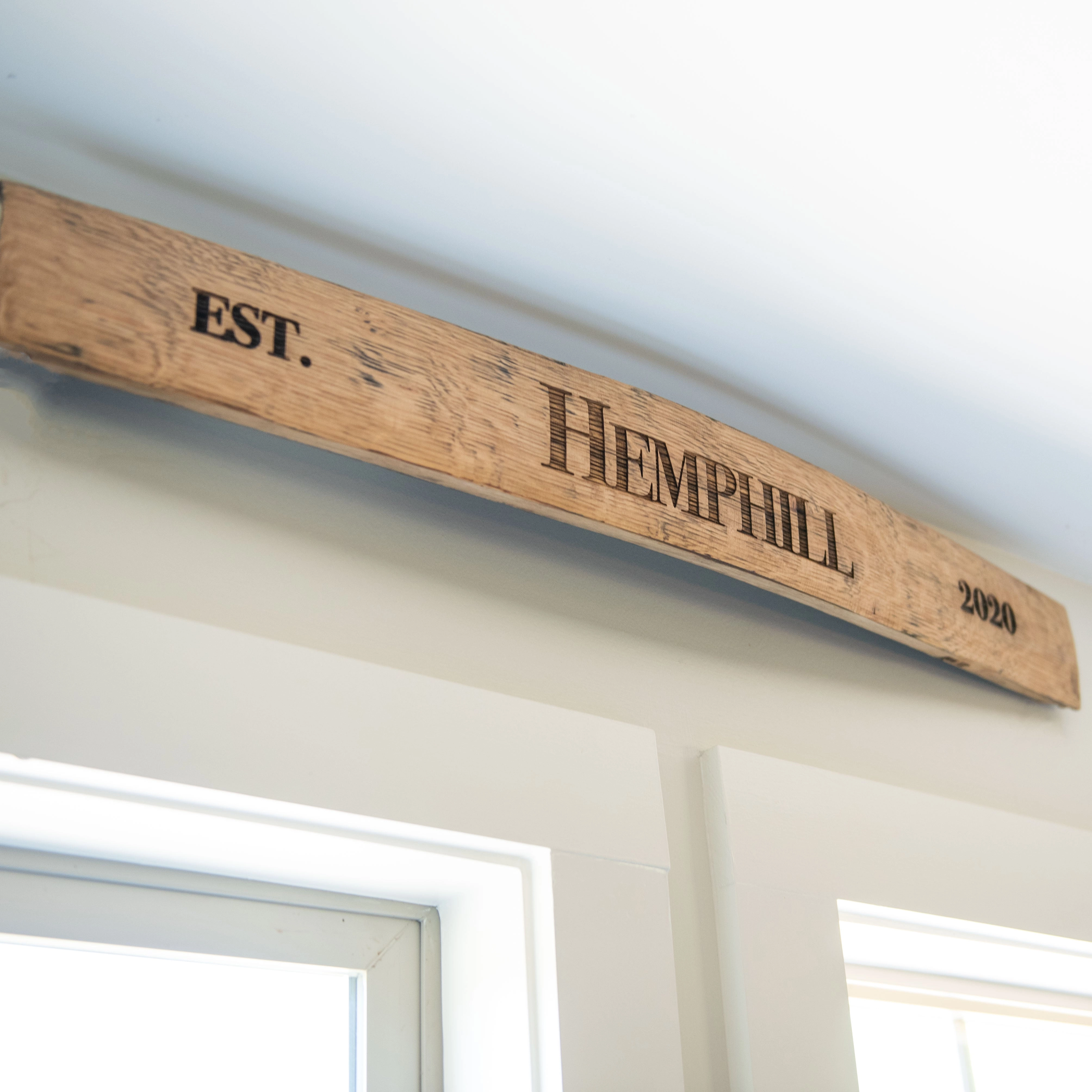 Your Logo   Our Barrel Staves - Sign made from Tennessee Whiskey Barrel Stave Wall Art - Custom Logo and Corporate Gifting